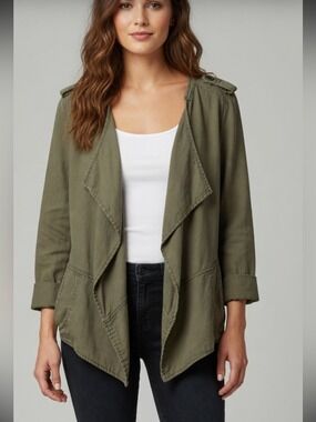 Anthropologie Daughters of the liberation Gray Linen Blend Jacket  Minimalist M